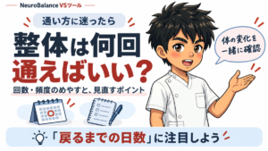 通い方に迷ったら。整体は何回通えばいい？回数・頻度のめやすと見直すポイント。戻るまでの日数に注目しよう